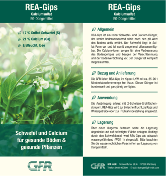 GFR REA-Gips Schwefeldünger & Calciumdünger